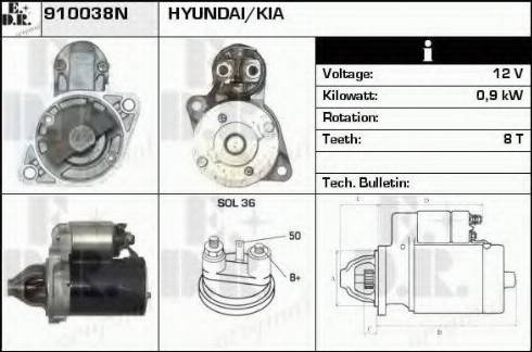 EDR 910038N - Стартер autozip.com.ua