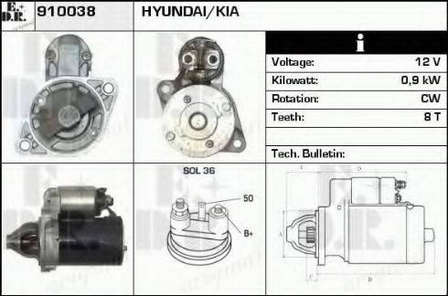 EDR 910038 - Стартер autozip.com.ua