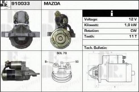 EDR 910033 - Стартер autozip.com.ua