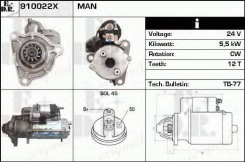 EDR 910022X - Стартер autozip.com.ua