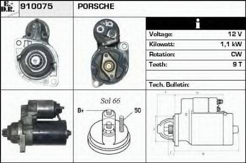 EDR 910075 - Стартер autozip.com.ua