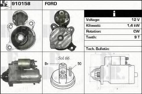 EDR 910158 - Стартер autozip.com.ua