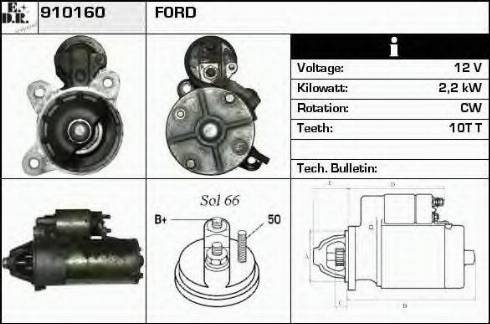 EDR 910160 - Стартер autozip.com.ua