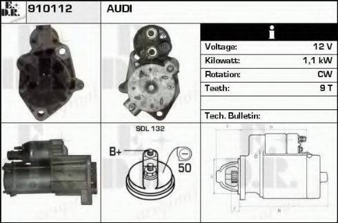 EDR 910112 - Стартер autozip.com.ua