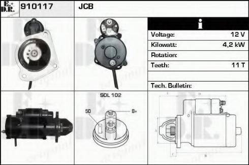 EDR 910117 - Стартер autozip.com.ua