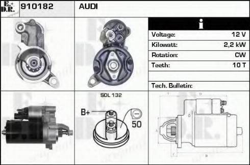 EDR 910182 - Стартер autozip.com.ua