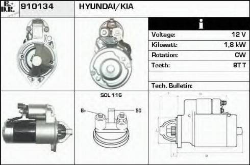 EDR 910134 - Стартер autozip.com.ua