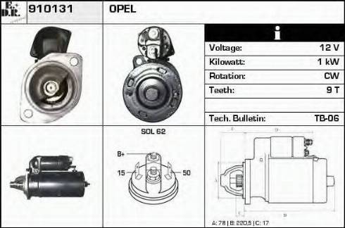 EDR 910131 - Стартер autozip.com.ua