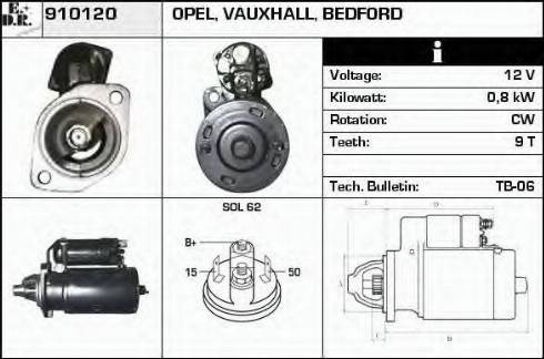 EDR 910120 - Стартер autozip.com.ua