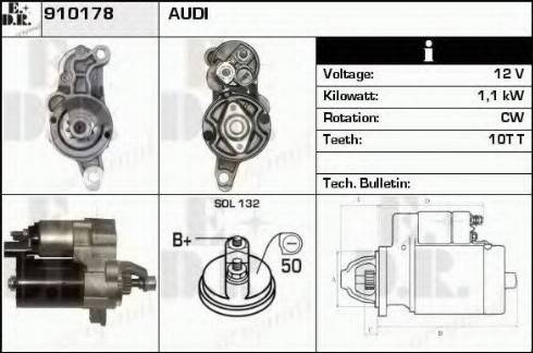 EDR 910178 - Стартер autozip.com.ua