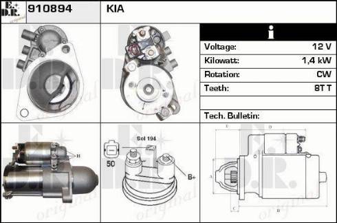 EDR 910894 - Стартер autozip.com.ua