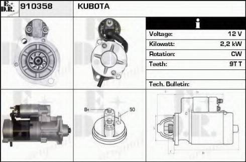 EDR 910358 - Стартер autozip.com.ua