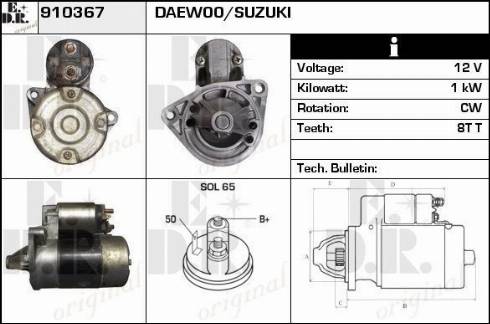 EDR 910367 - Стартер autozip.com.ua