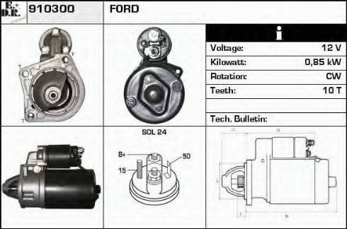 EDR 910300 - Стартер autozip.com.ua