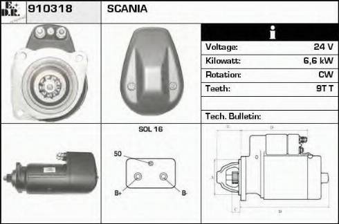 EDR 910318 - Стартер autozip.com.ua