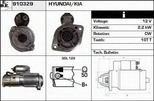 EDR 910329 - Стартер autozip.com.ua