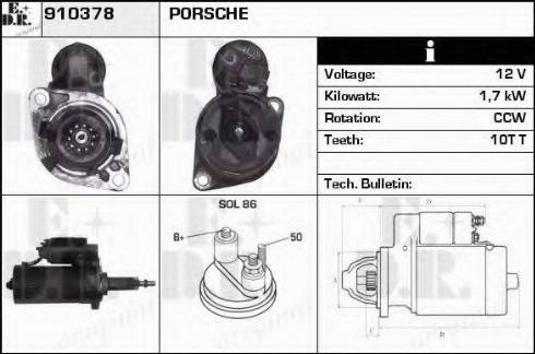 EDR 910378 - Стартер autozip.com.ua