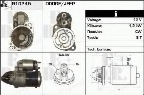 EDR 910245 - Стартер autozip.com.ua