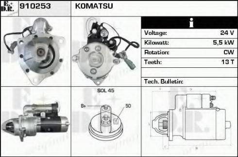 EDR 910253 - Стартер autozip.com.ua