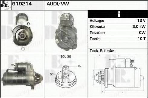 EDR 910214 - Стартер autozip.com.ua