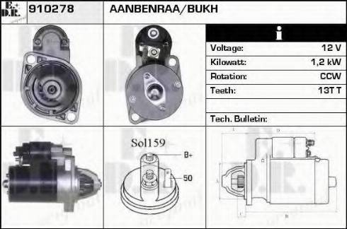 EDR 910278 - Стартер autozip.com.ua