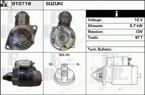 EDR 910718 - Стартер autozip.com.ua