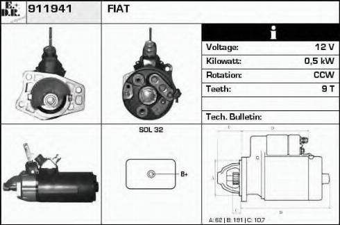 EDR 911941 - Стартер autozip.com.ua