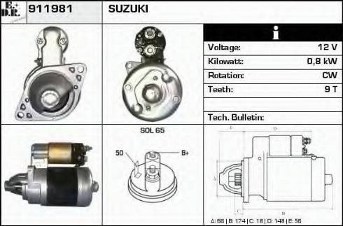 EDR 911981 - Стартер autozip.com.ua