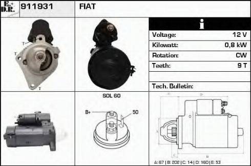 EDR 911931 - Стартер autozip.com.ua