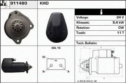 EDR 911480 - Стартер autozip.com.ua