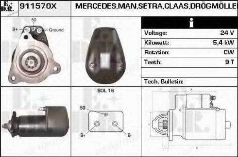 EDR 911570X - Стартер autozip.com.ua