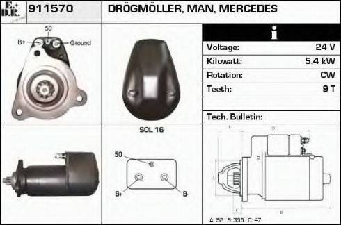 EDR 911570 - Стартер autozip.com.ua