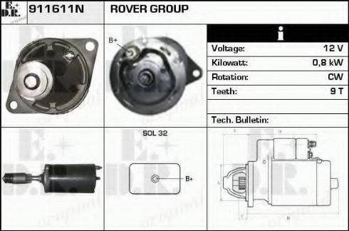 EDR 911611N - Стартер autozip.com.ua