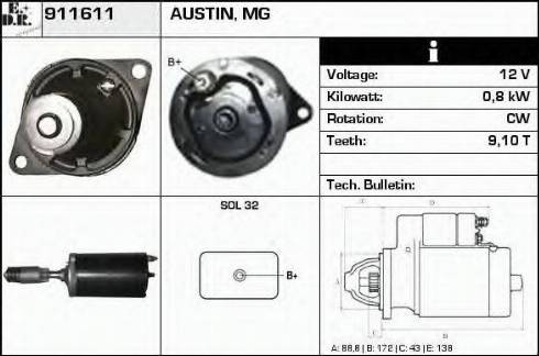 EDR 911611 - Стартер autozip.com.ua