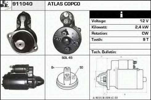 EDR 911040 - Стартер autozip.com.ua