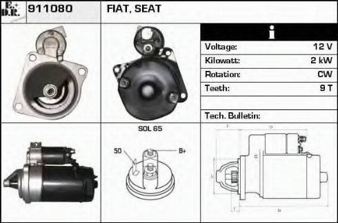 EDR 911080 - Стартер autozip.com.ua