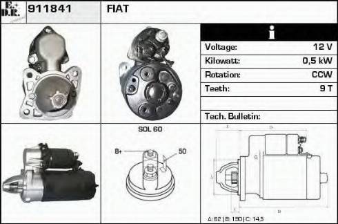 EDR 911841 - Стартер autozip.com.ua