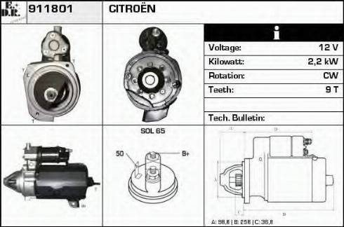 EDR 911801 - Стартер autozip.com.ua