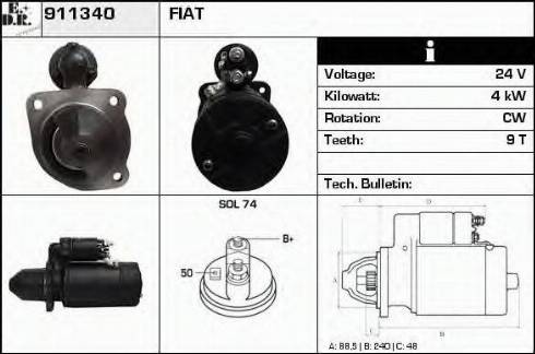 EDR 911340 - Стартер autozip.com.ua
