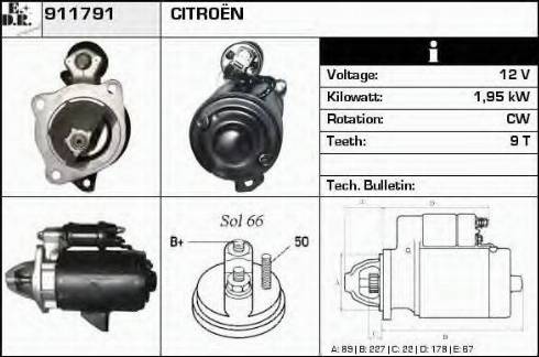 EDR 911791 - Стартер autozip.com.ua