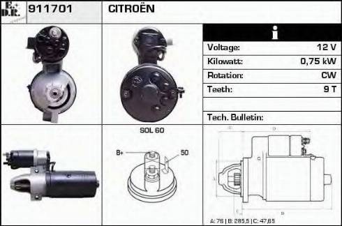 EDR 911701 - Стартер autozip.com.ua