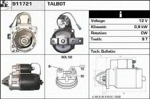 EDR 911721 - Стартер autozip.com.ua