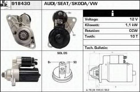 EDR 918430 - Стартер autozip.com.ua