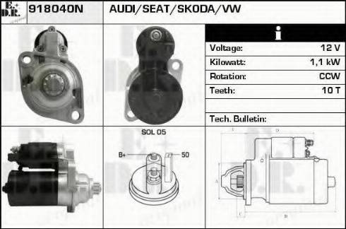 EDR 918040N - Стартер autozip.com.ua