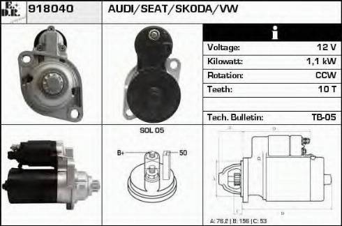 EDR 918040 - Стартер autozip.com.ua