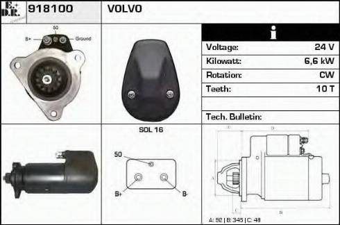 EDR 918100 - Стартер autozip.com.ua