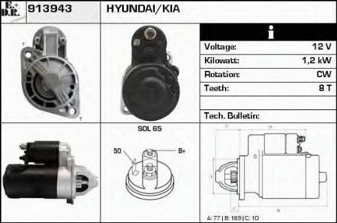 EDR 913943 - Стартер autozip.com.ua