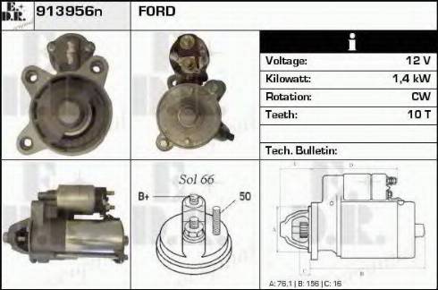 EDR 913956N - Стартер autozip.com.ua