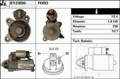 EDR 913956 - Стартер autozip.com.ua