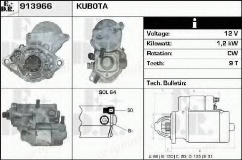 EDR 913966 - Стартер autozip.com.ua